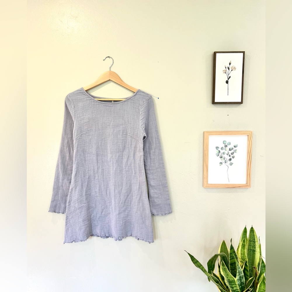 Free People Lavender Textured Cotton Top